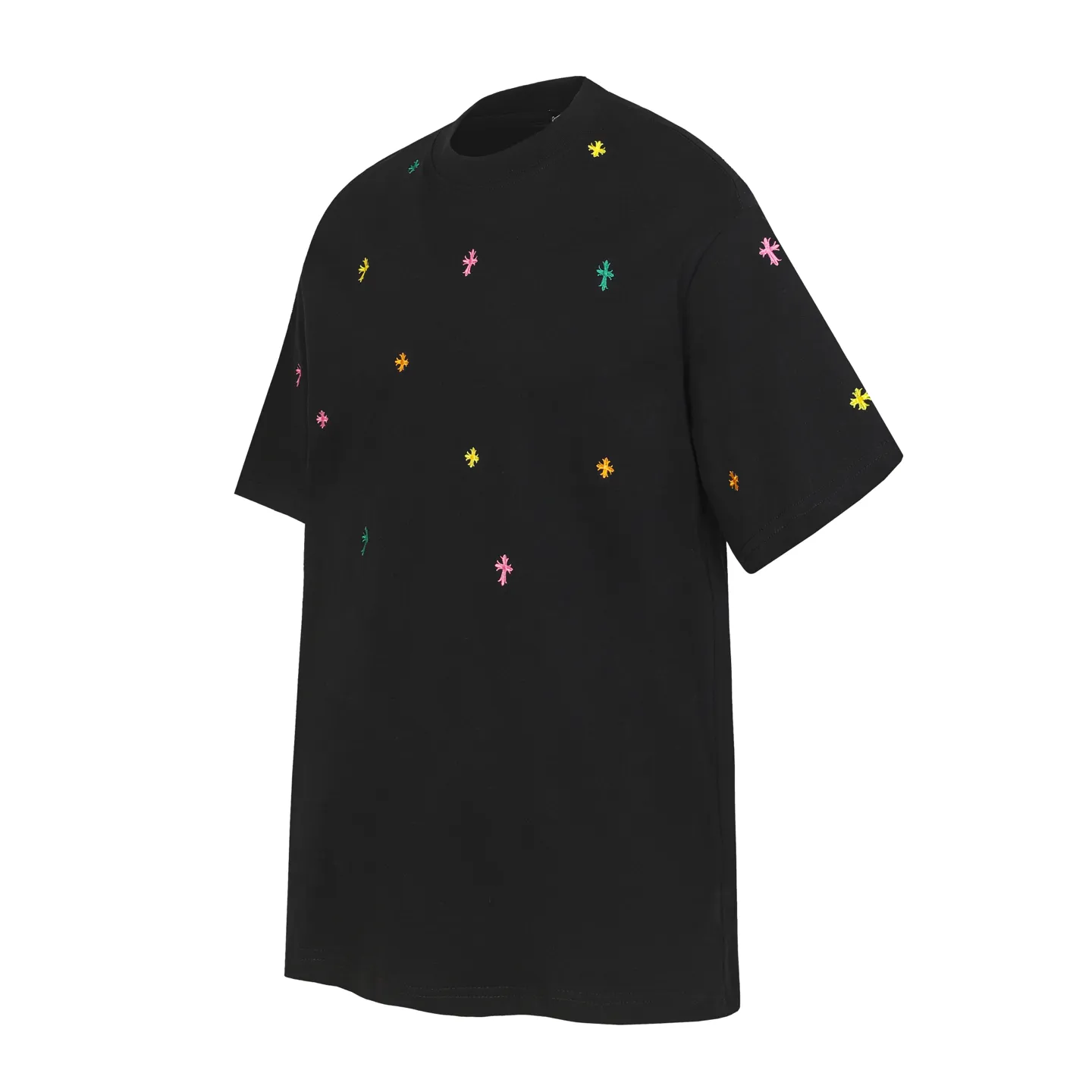 P160 Chrome Hearts CH Chrome Hearts Heavy Industry Horseshoe Sanskrit appliqué embroidered short-sleeved T-shirt. Use imported Tajima machine embroidery. Correct configuration. Black 2025 Chrome Hearts ZP packaging. 260 grams of custom-dyed double yarn cotton. Large version. Loose and stylish. Different from low version, slim and long version, upper body and hip stretch. 100% commitment: top quality. Not fast food. Highest version on the market. Top quality - different from ordinary versions on the market. If you care about quality. You must also respect the price. Absolutely zero after-sales service. The return rate so far is 0. It’s hard not to love the style. - 260g custom-dyed double yarn fabric. - Correct high-density main mark, washed tag, hand-sewn.
